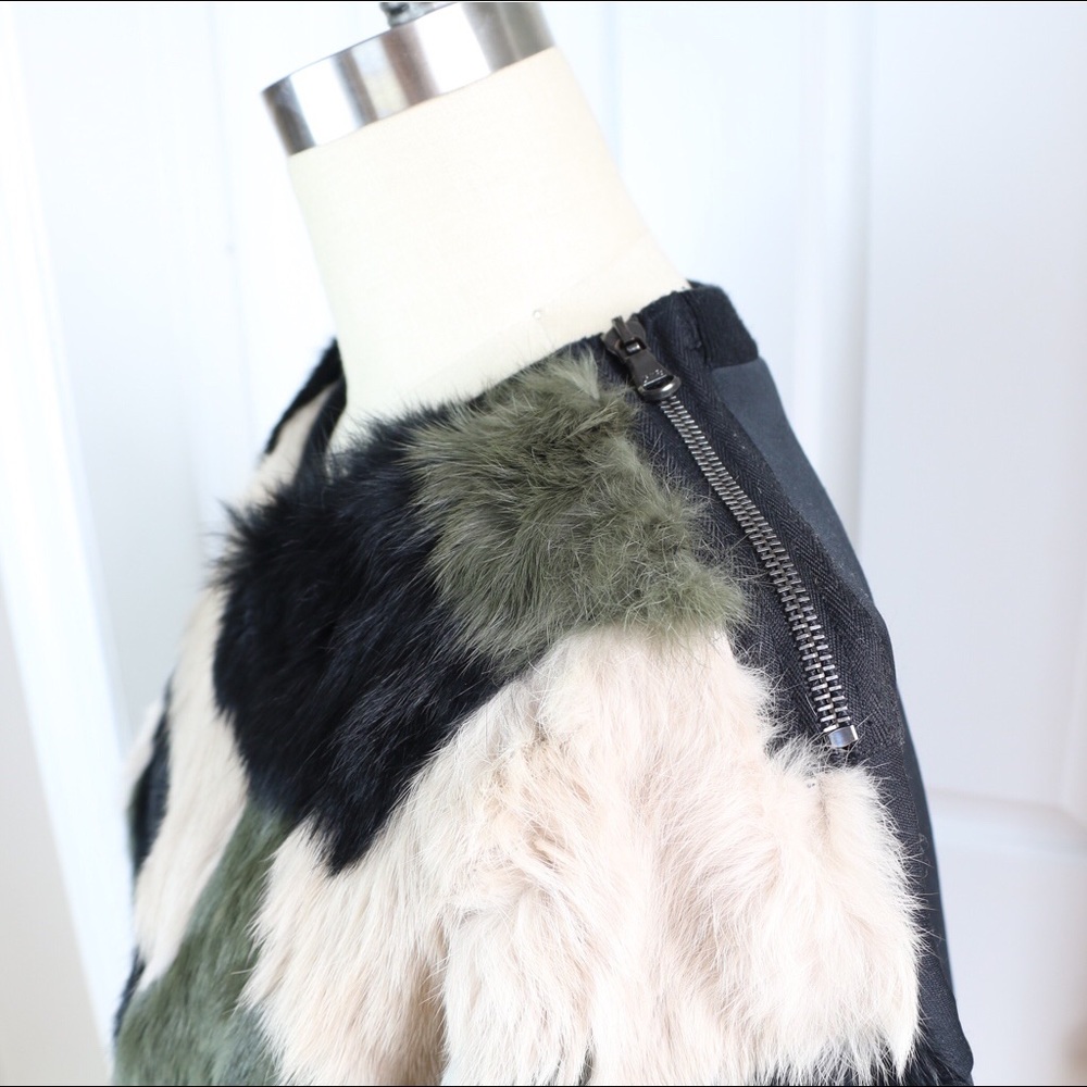3.1 PHILLIP LIM Patchwork Rabbit Fur Pullover - Picture 5 of 8